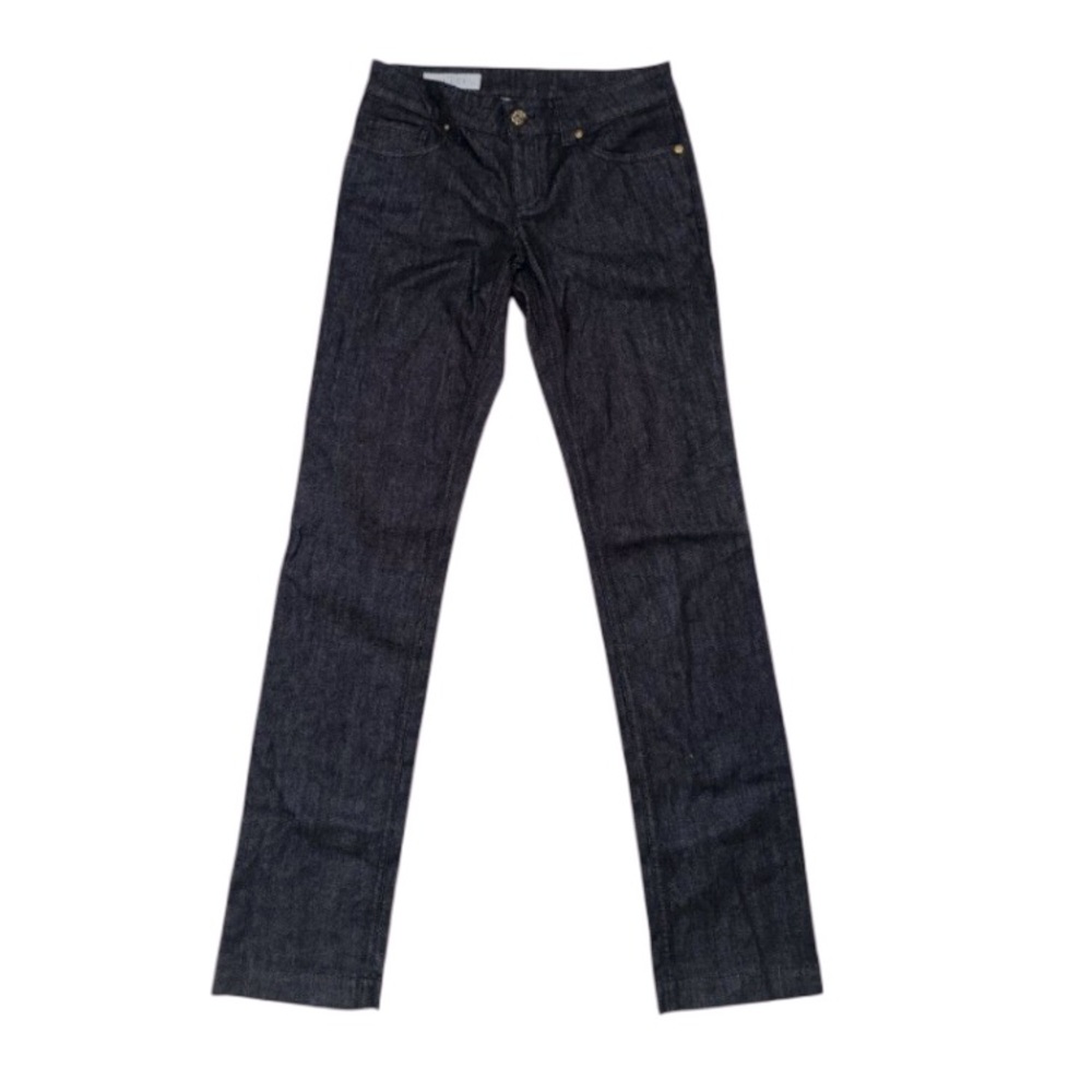 Gucci Uniform Straight Leg Black Jeans Gold Buttons Size Eu 38/US 28 New W Tags
